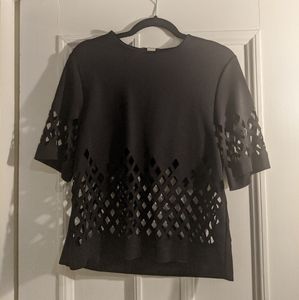 Black H&M blouse with diamond cut outs